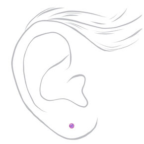 Titanium 3mm Purple Ball Studs Ear Piercing Kit with Rapid&trade; After Care Lotion,