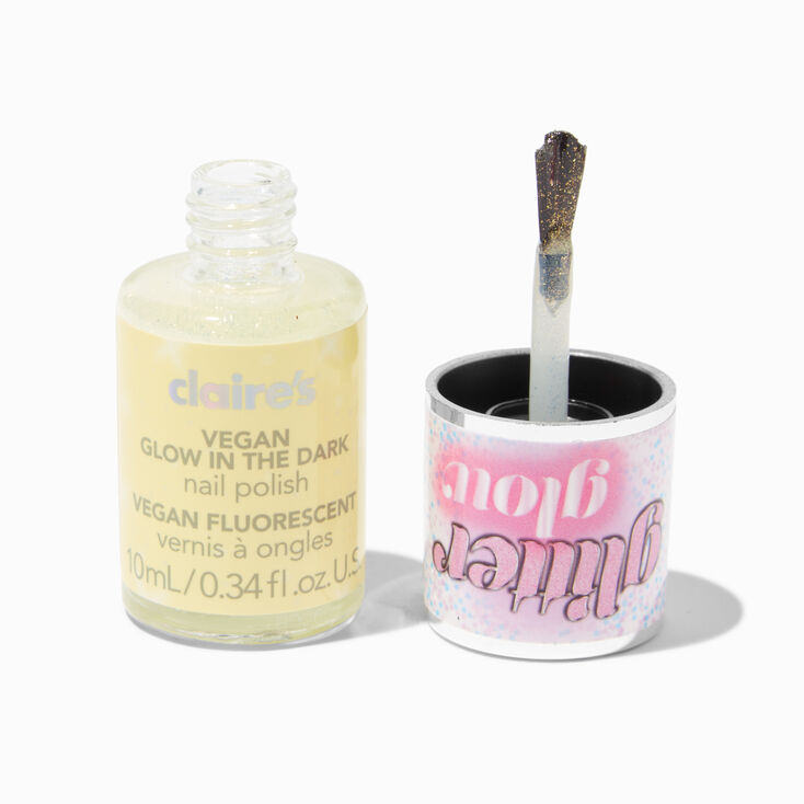 Glitter Glow Vegan Glow in The Dark Nail Polish - Yellow,