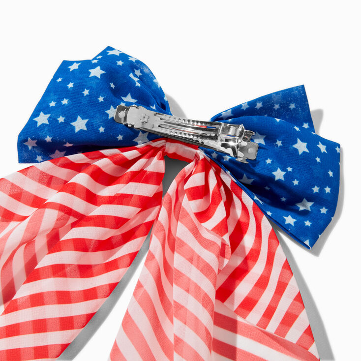 American Flag Hair Bow Clip,