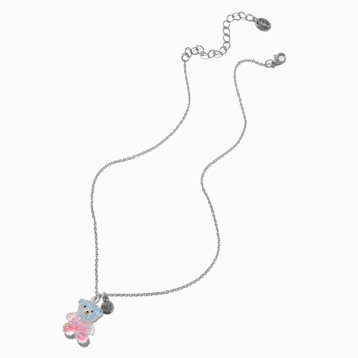 Best Friends Iridescent Ombr&eacute; Teddy Bear Pendant Necklaces - 4 Pack,