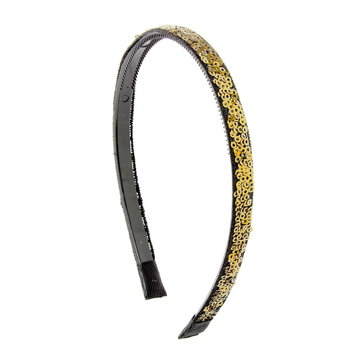 Thin Gold Sequin Headband,