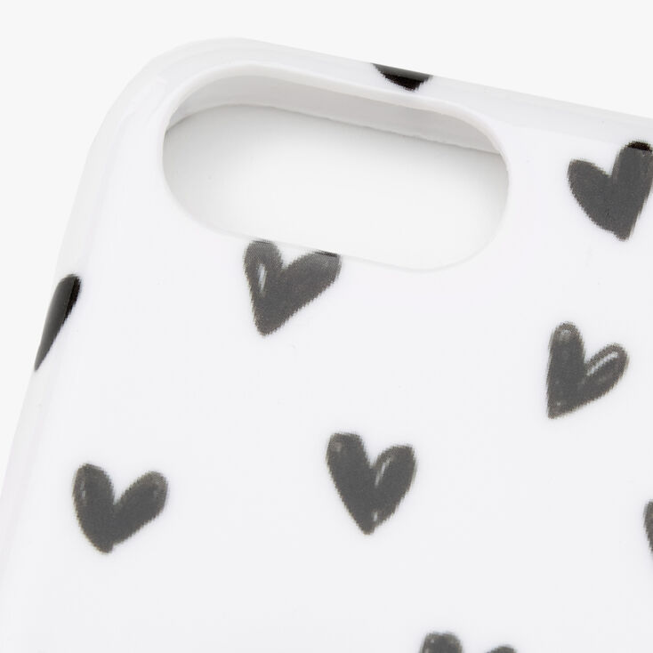 Black &amp; White Hearts Ring Stand Phone Case - Fits iPhone&reg; 6/7/8/SE,