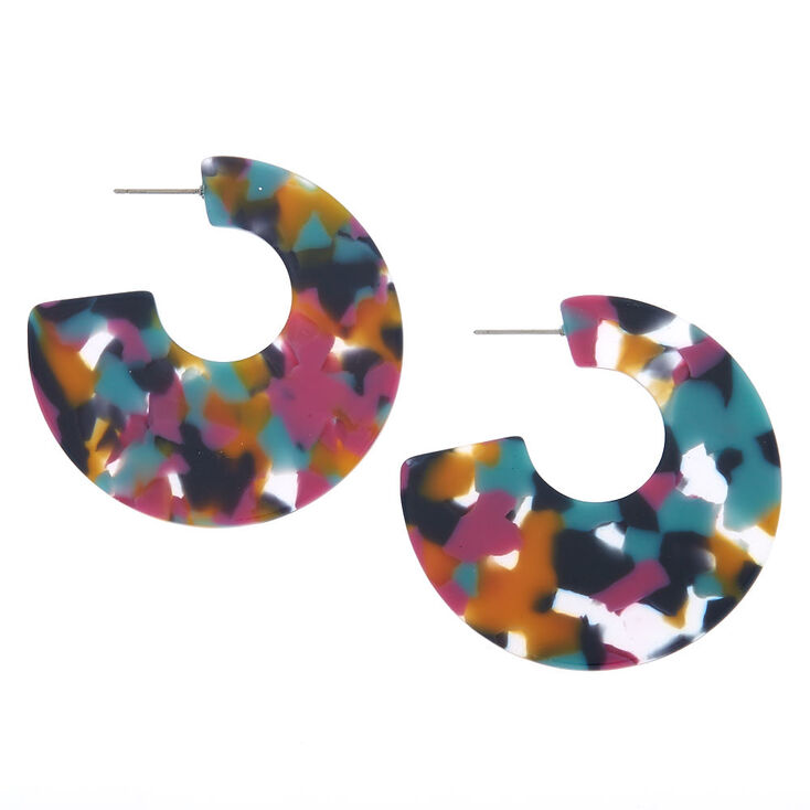 Cr&eacute;oles motif &eacute;caille de tortue arc-en-ciel de 50&nbsp;mm couleur dor&eacute;,