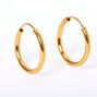 18ct Gold Plated Hoop Earrings - 2 Pack,