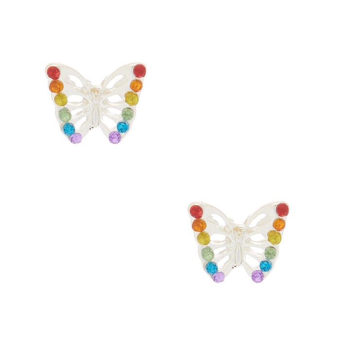 Rainbow Butterfly Stud Earrings,