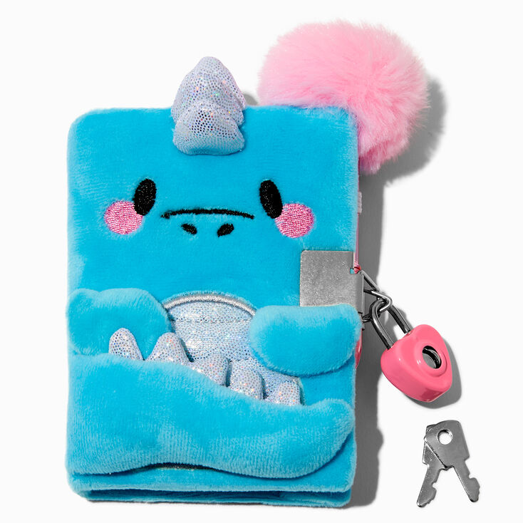Blue Dino Plush Lock Diary,