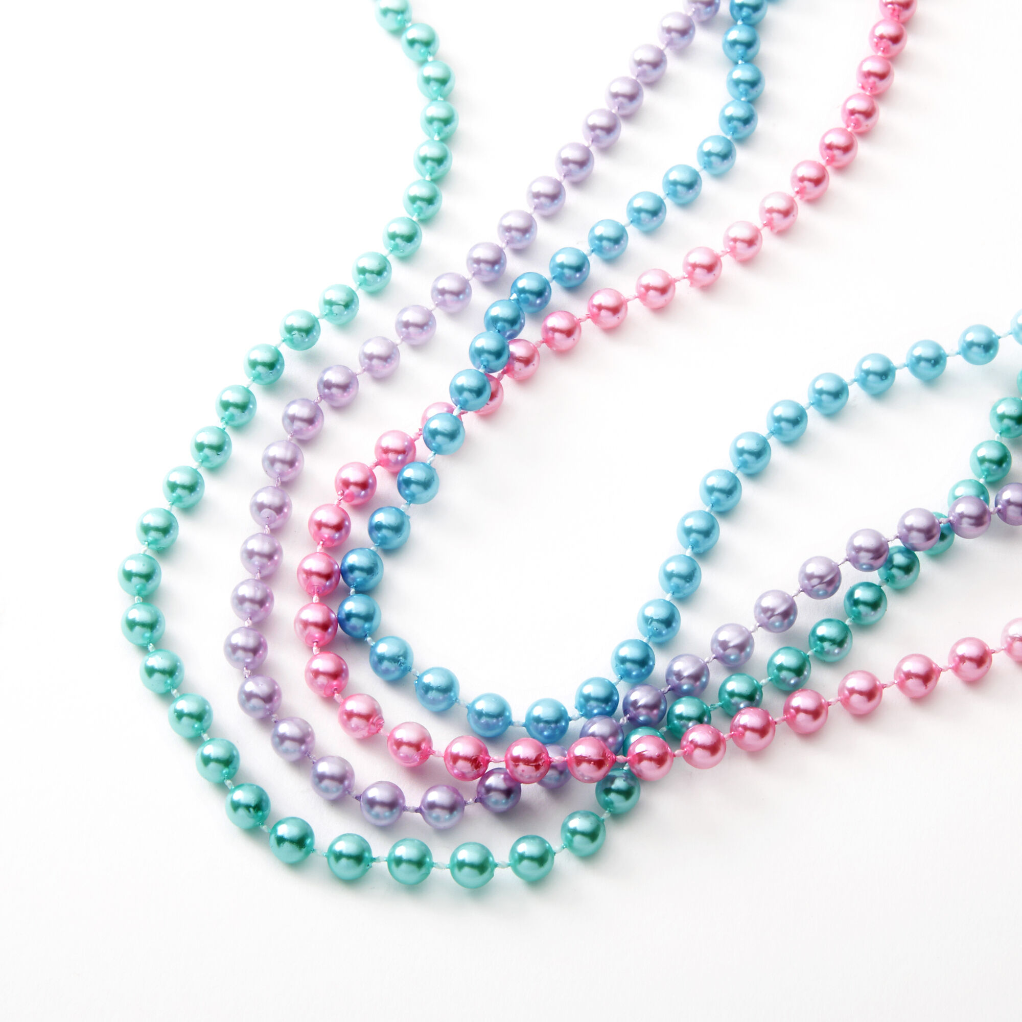 Claire's Club Pearlized Pastel Beaded Necklaces - 4 Pack,