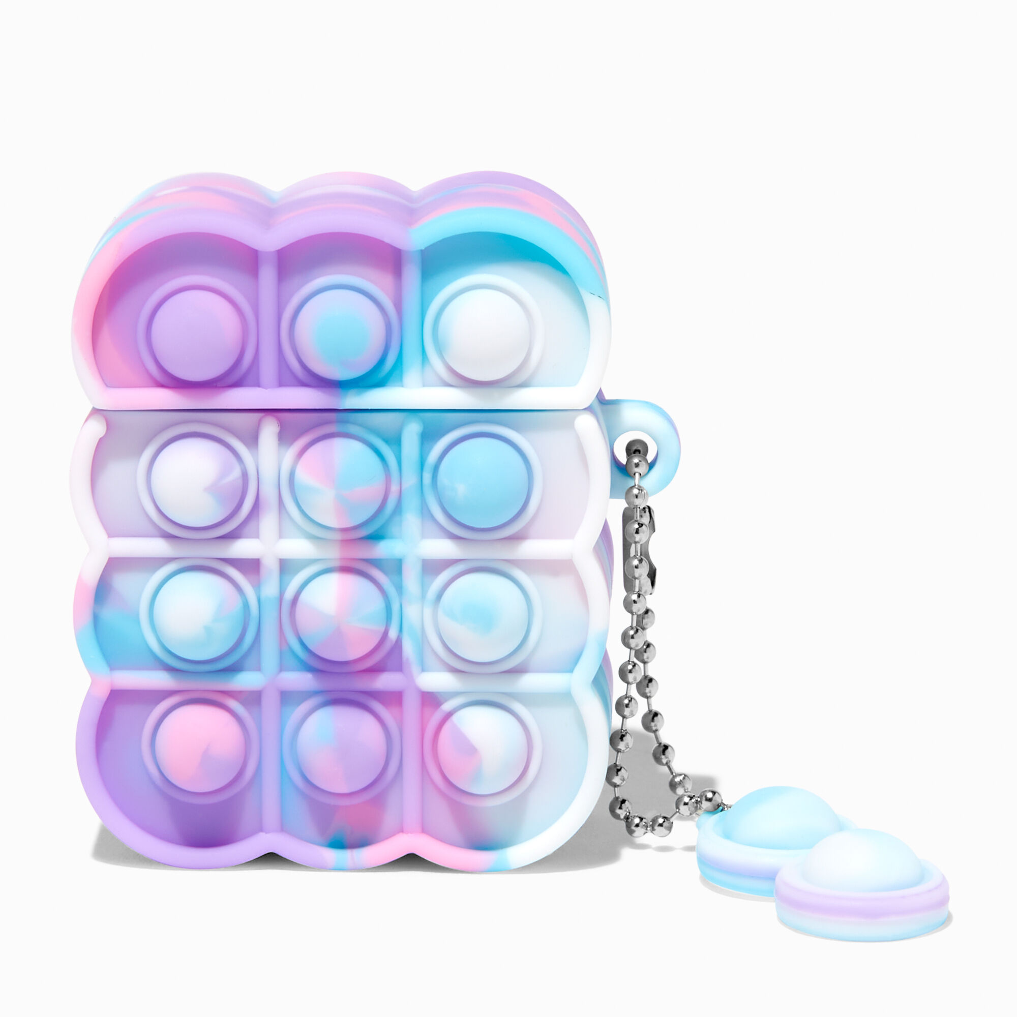 View Claires Pastel Tie Dye Popper Earbud Case Cover Compatible With Apple Airpods information