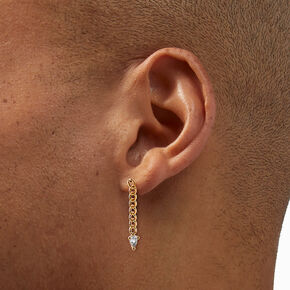 C LUXE by Claire&#39;s 18kt Gold Plated Cubic Zirconia Cuban Link Drop Earrings,