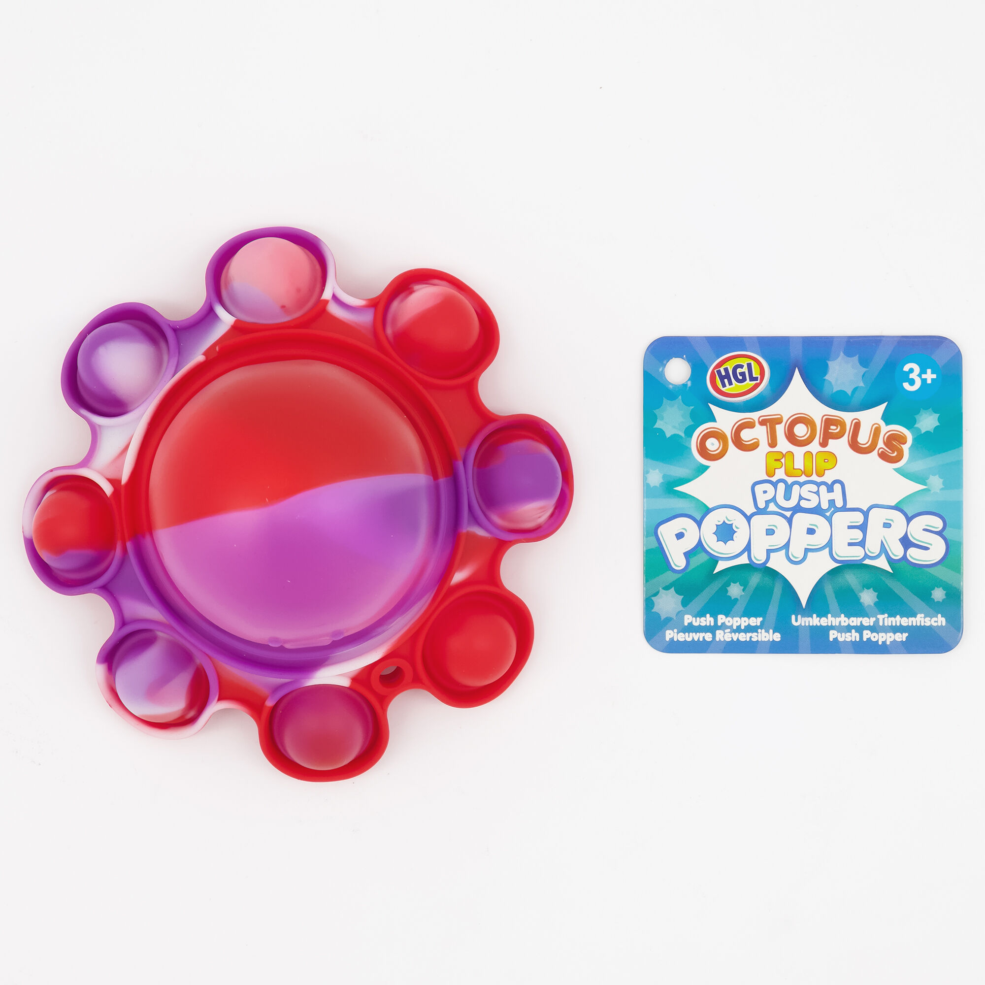 Octopus Flip Push Poppers Fidget Toy – Styles May Vary,