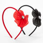 Claire&#39;s Club Red and Black Headbands with Flowers - 2 Pack,