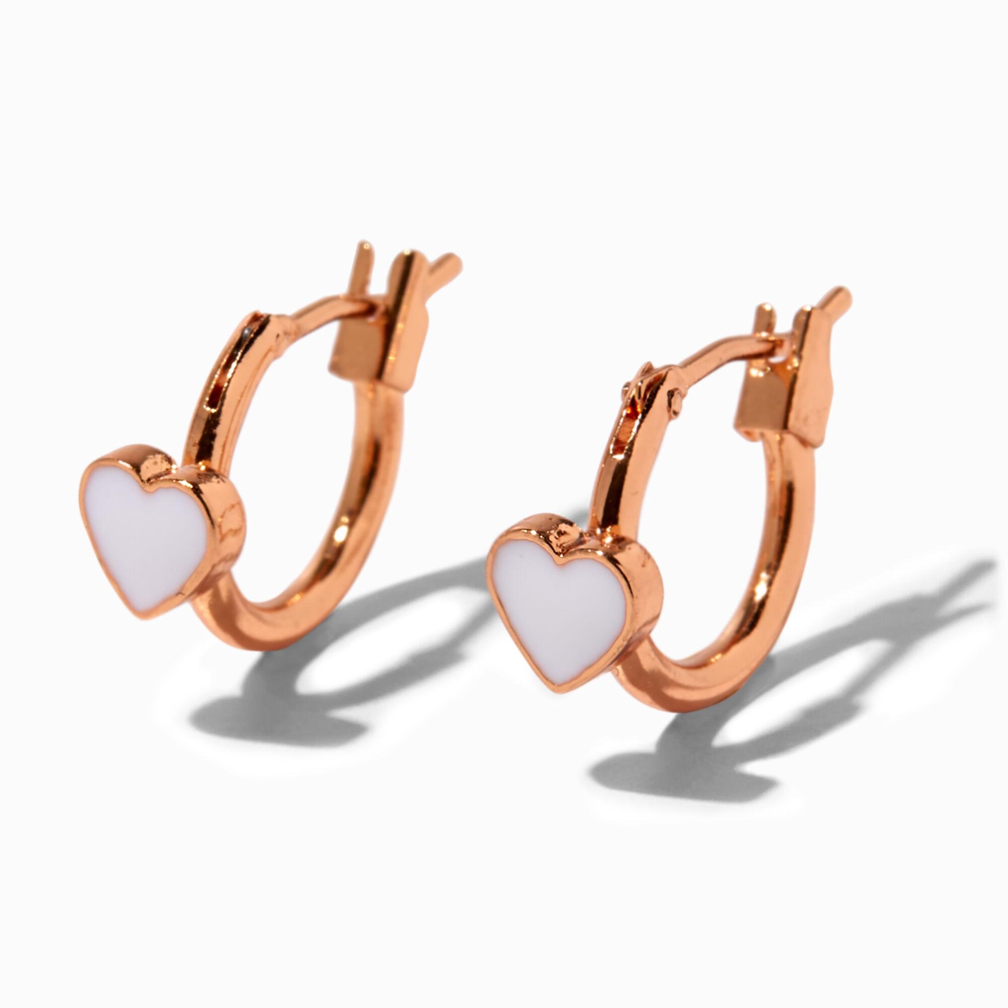 ROSE GOLD HEART HOOP EARRINGS WITH DIAMONDS 50 CT TW  Howards Jewelry  Center