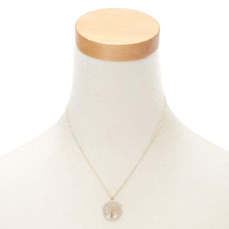 Rose Gold Tree Of Life Pendant Necklace,