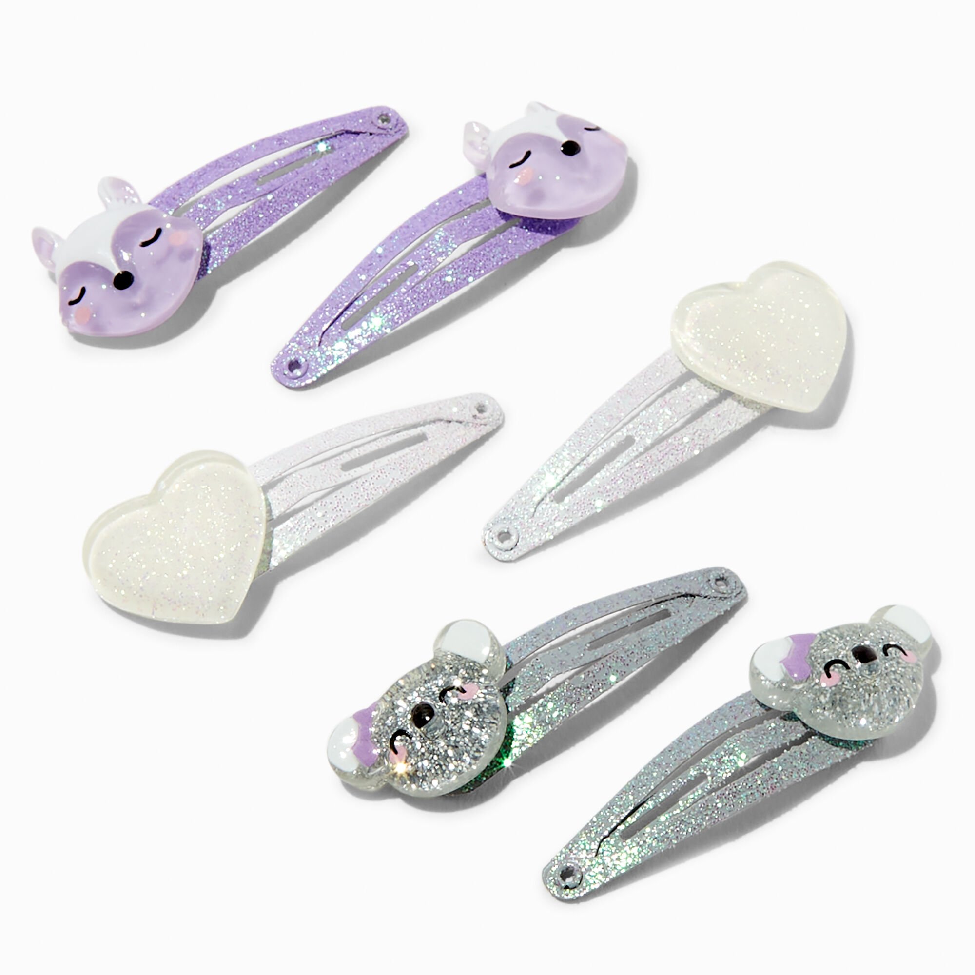 View Claires Club Glitter Koala Bear Snap Hair Clips 6 Pack information