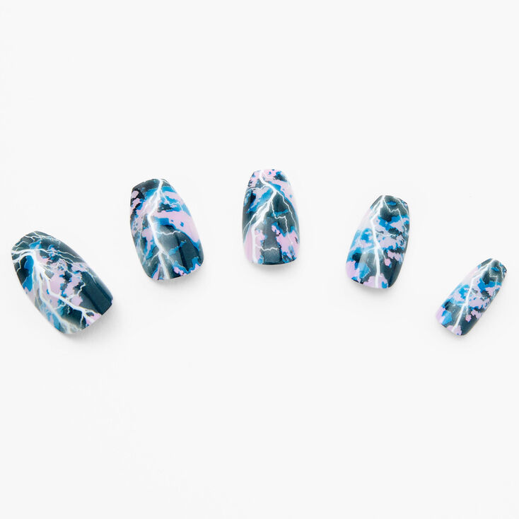 Lightning Bolt Coffin Faux Nail Set - 24 Pack | Claire's US