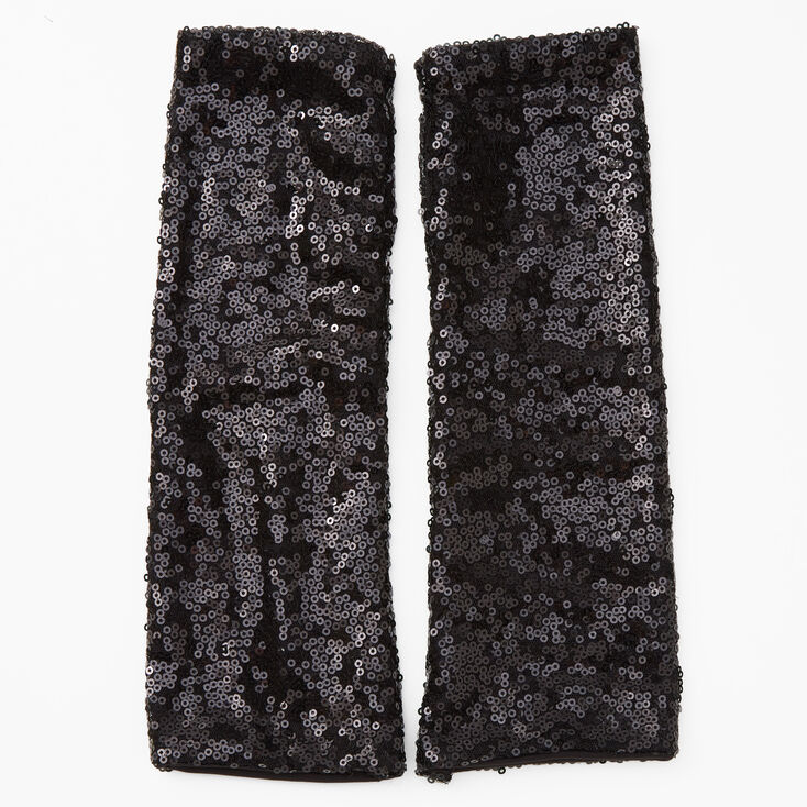 Mitaines &agrave; sequins - Noir,