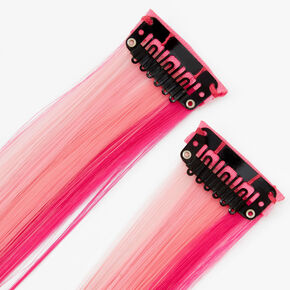 Pink Ombr&eacute; Faux Hair Clip In Extensions - 2 Pack,