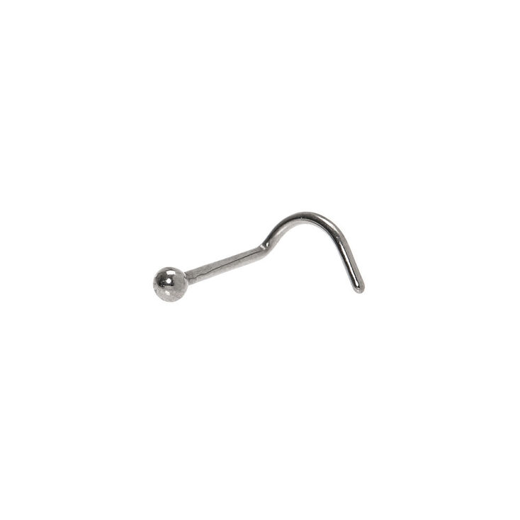 Claire's Piercing de nez boule basique 16 g couleur argenté et couleur titané
