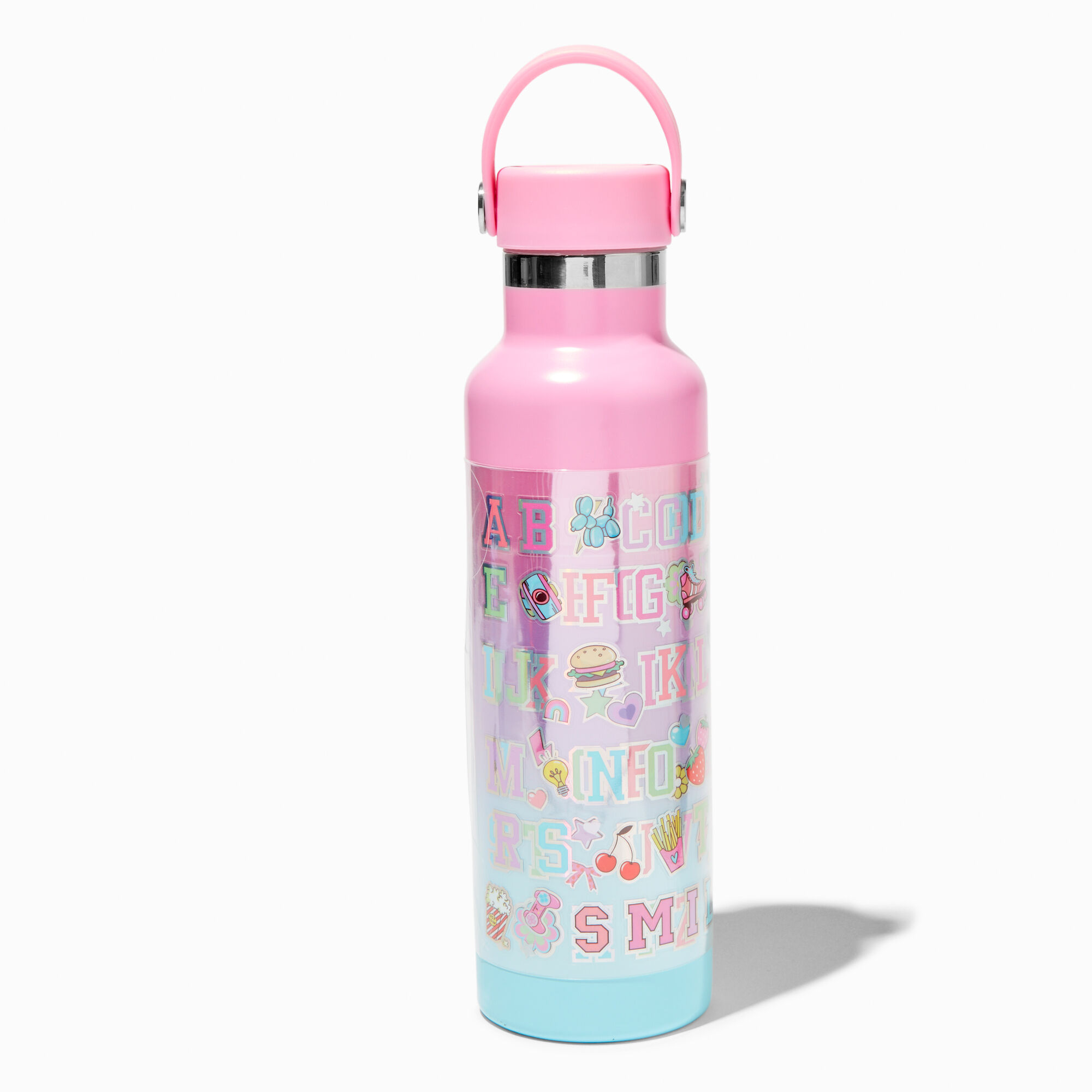 Initial Stainless Steel Water Bottle with Stickers