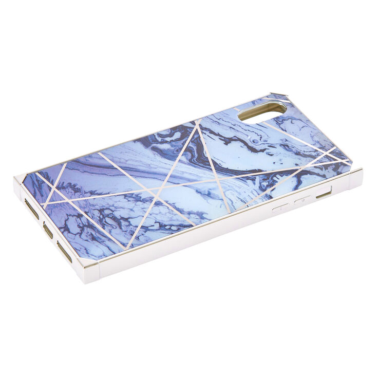 Silver Marble Square Phone Case - Fits iPhone XS Max,