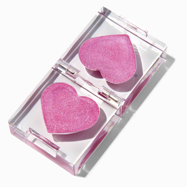 Lilac Glitter Heart Shaped Lip Gloss Pot,