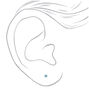 Rainbow Crystal 2mm Bezel Stud Earrings - 9 Pack,