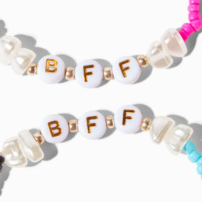 Best Friends Multicolored Pearl Beaded Stretch Bracelets - 3 Pack,