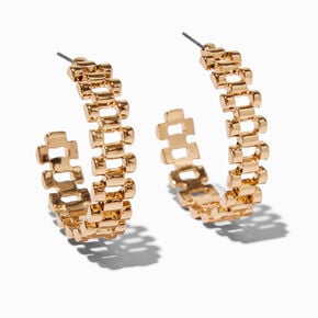 Gold-tone Watch Band 60mm Hoop Earrings,