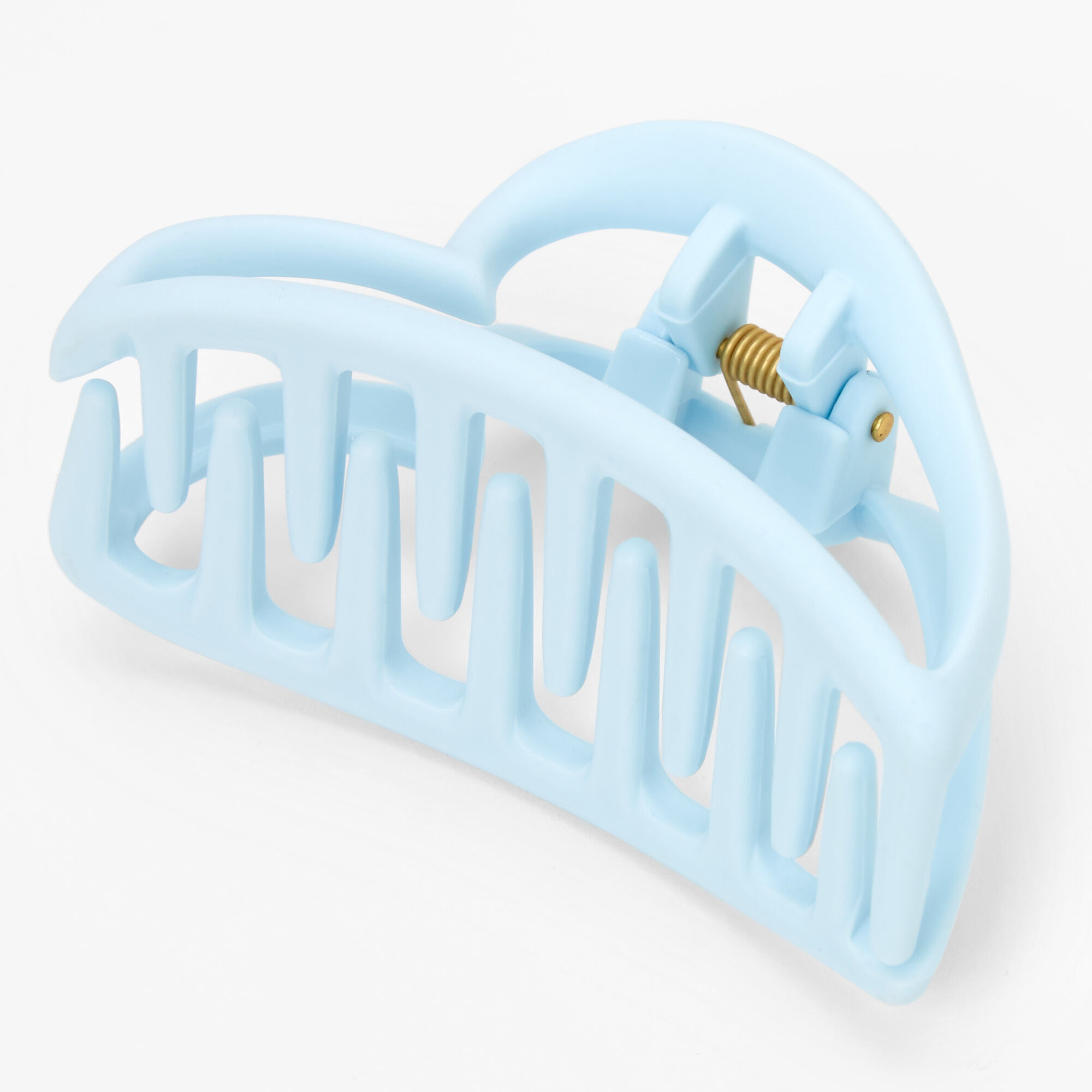 Medium Outline Heart Hair Claw - Light Blue,