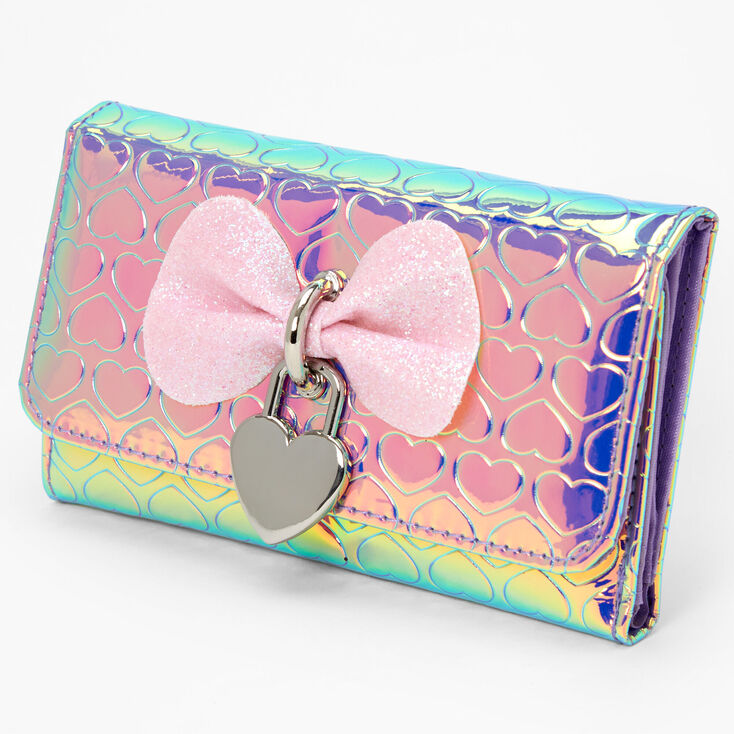 Vinyl Heart Printed Wallet - Lilac,