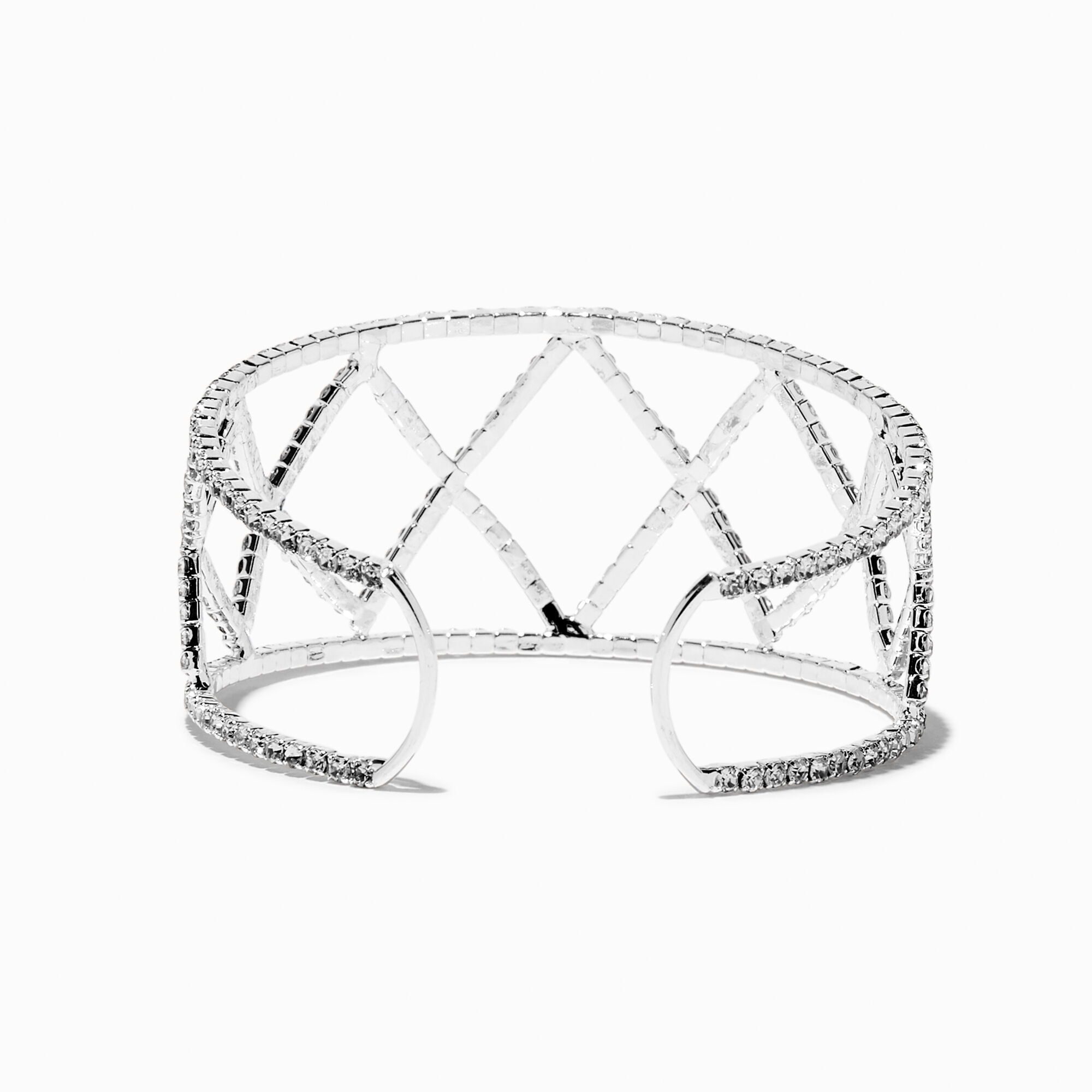 Silver-tone Zig Zag Cuff Bracelet | Claire's