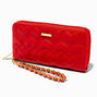 Quilted Red Heart Wristlet Wallet,