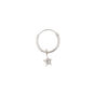 Sterling Silver 22G Crystal Star Cartilage Hoop Earring,