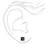 Black Titanium Cubic Zirconia Rectangle Stud Earrings - 6MM,