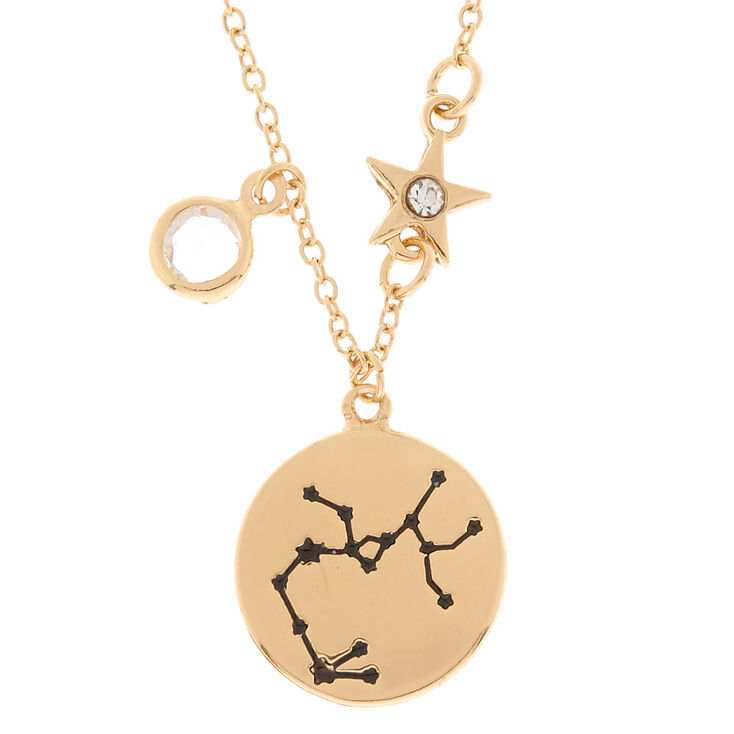 Gold Zodiac Pendant Necklace - Sagittarius,
