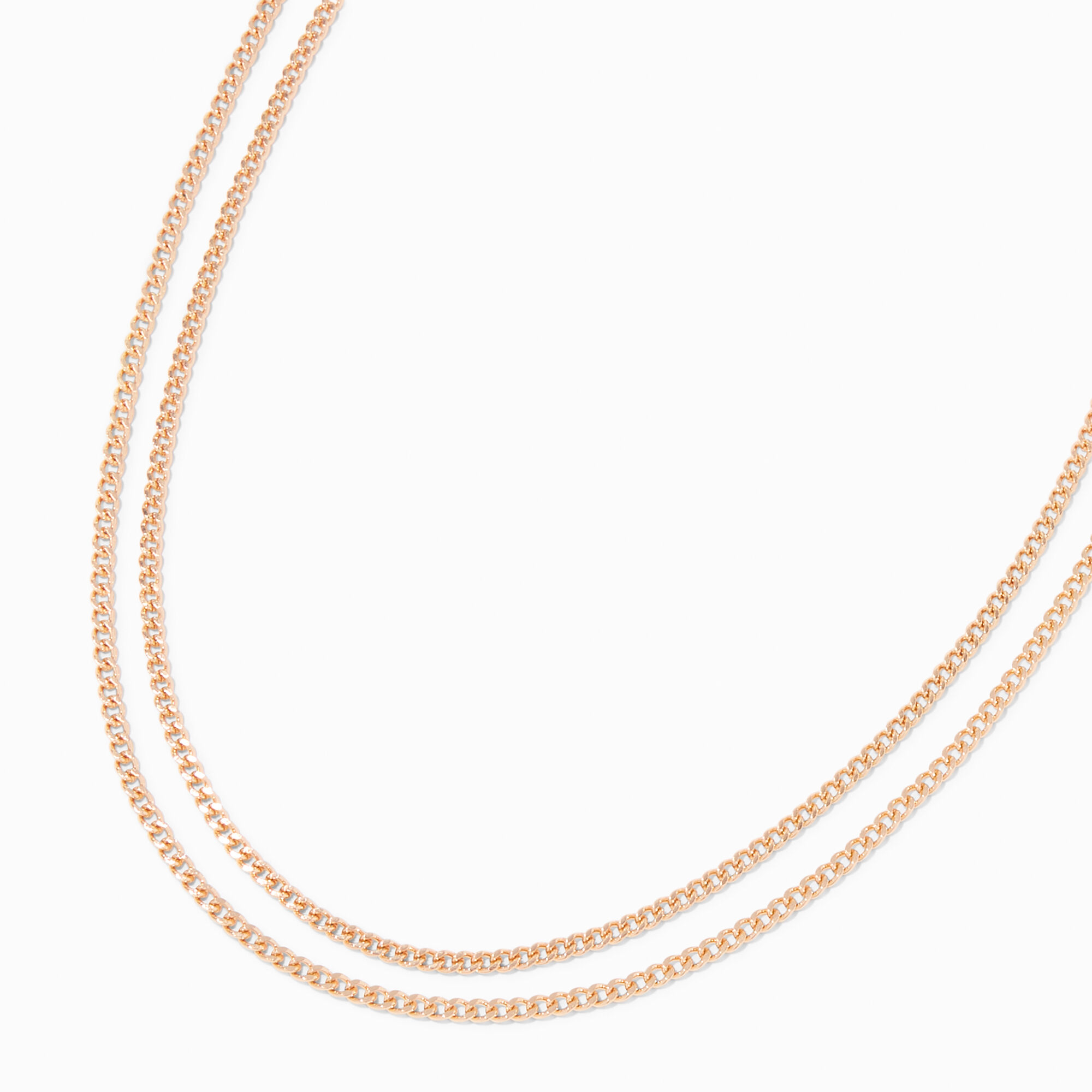 View Claires Curb Chain MultiStrand Necklace Gold information
