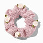 Blush Rosette Crochet Hair Scrunchie,