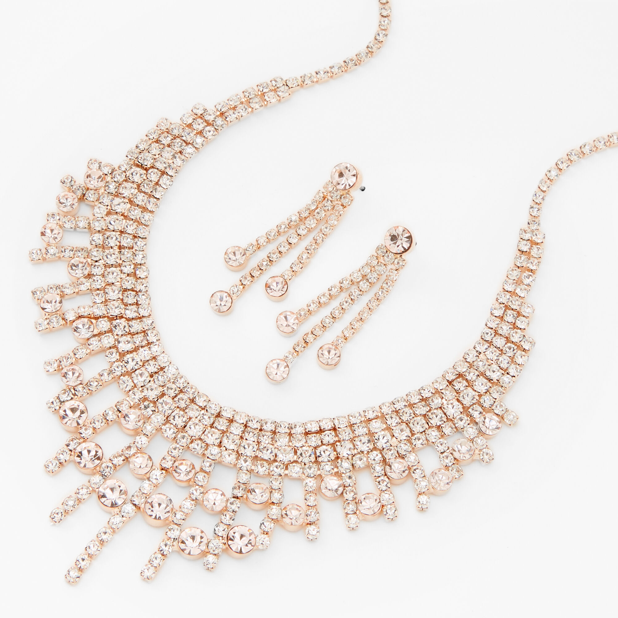 Rose gold crystal best sale necklace