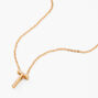 Gold-tone Mini Pearl Initial Pendant Necklace - T,
