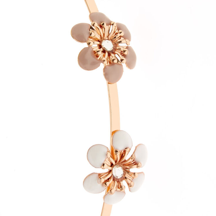 Rose Gold Blush Flowers Headband,