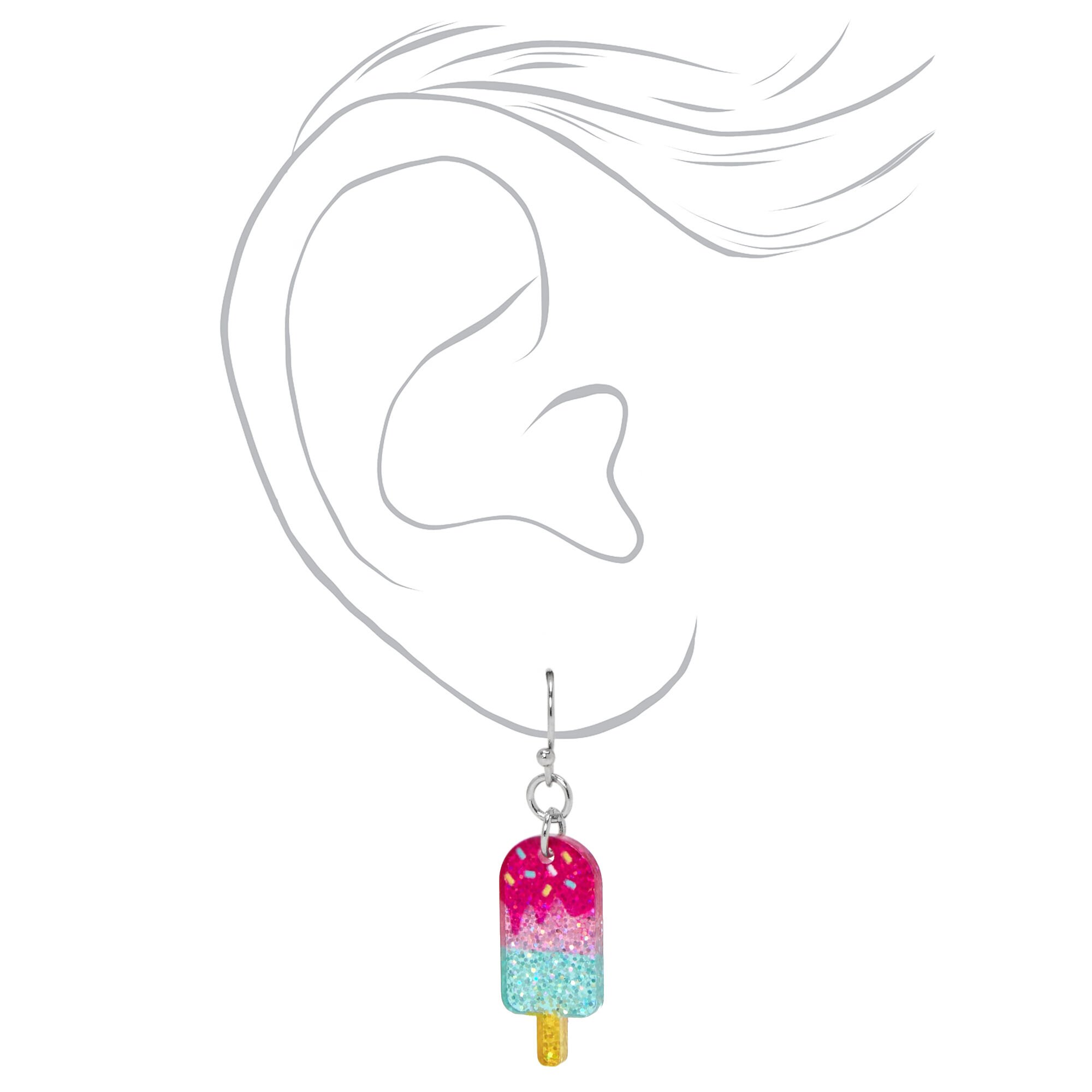 Glitter Ice Lolly Drop Earrings,