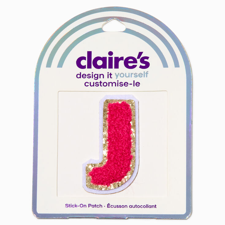 Pink J Initial Stick-On Patch,