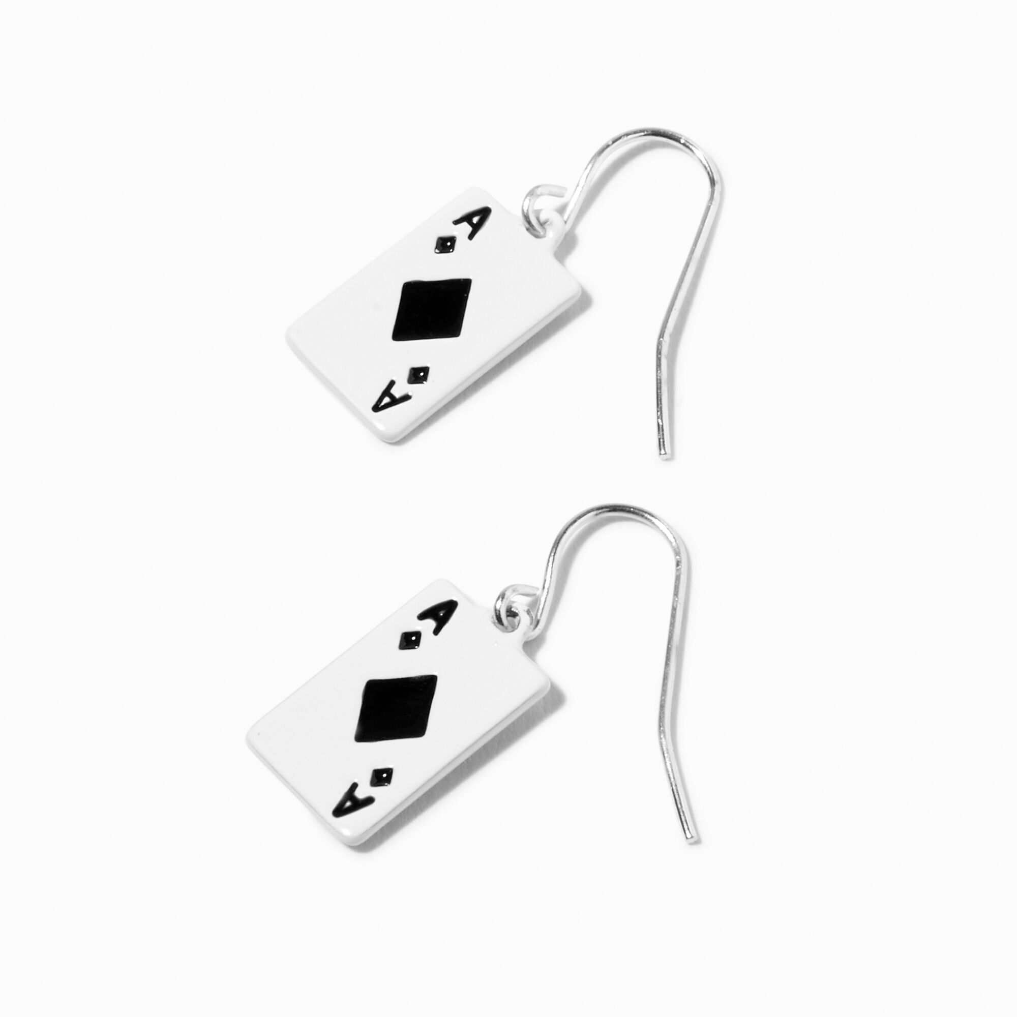Black Diamond Ace Playing Card 0.5 Drop Earrings Claire s US