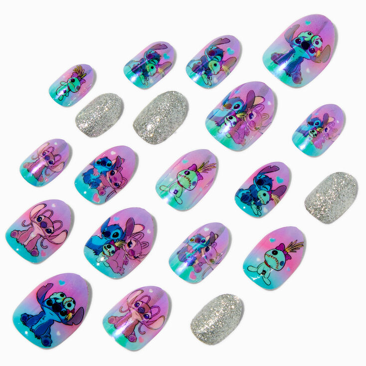 Disney Stitch Claire&#39;s Exclusive BFF Stiletto Press On Faux Nail Set - 20 Pack,
