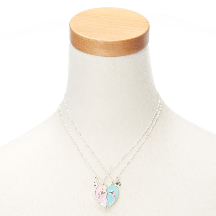 Best Friends Unicorn Heart Pendant Necklaces - 2 Pack,
