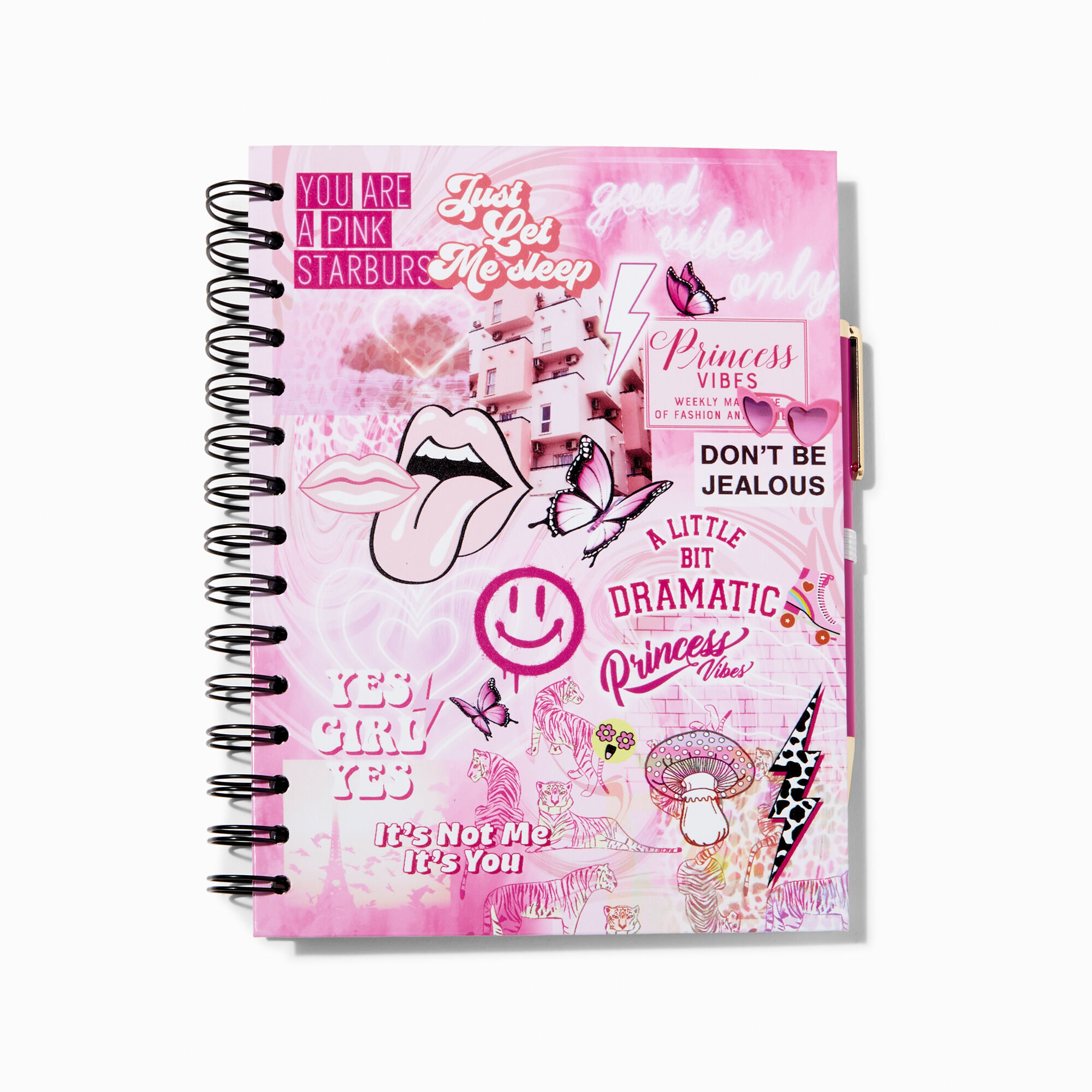 View Claires Princess Vibes Spiral Notebook Pink information