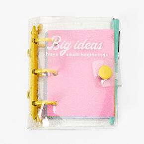 &quot;Big Ideas Have Small Beginnings&quot; Mini Glitter Journal Notebook,