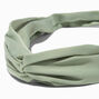 Sage Green Silky Bow Twist Headwrap,