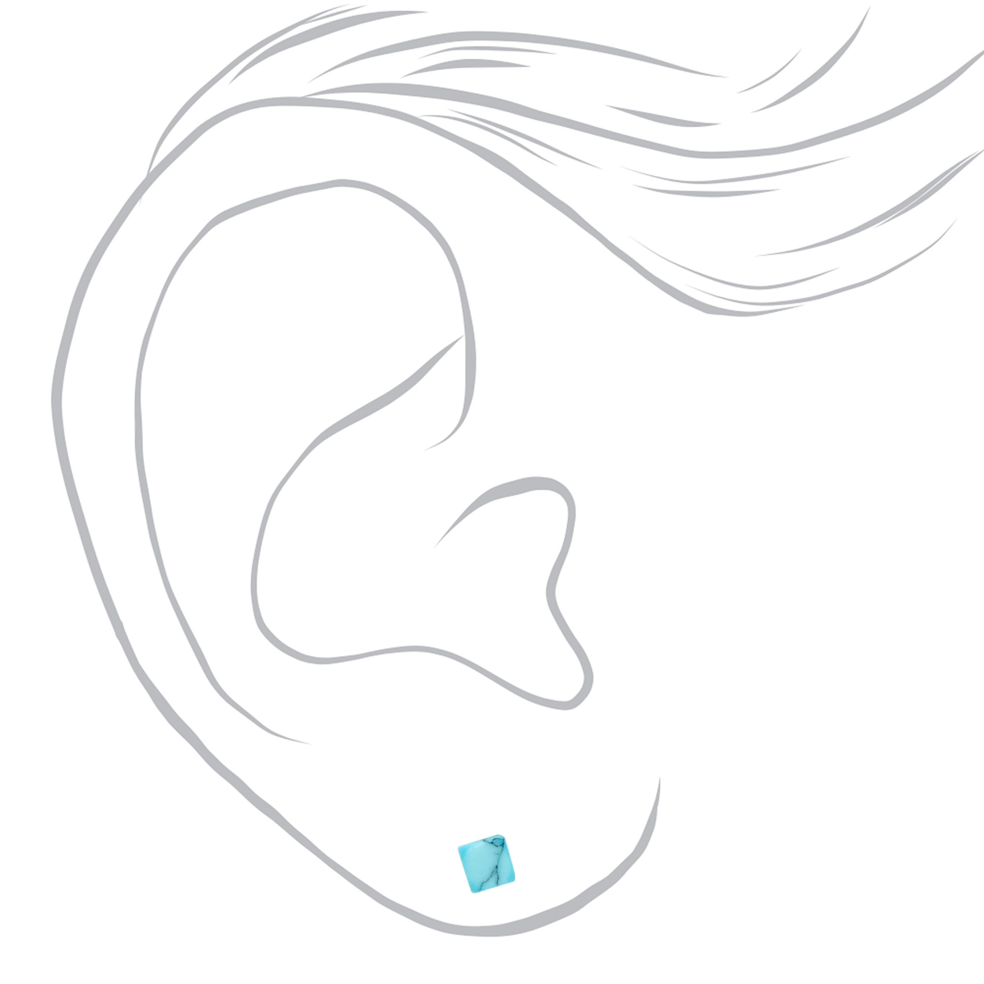 Mixed Metal Ball & Bar Marble Stud Earrings - Blue, 9 Pack,