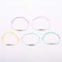 Bracelets d&rsquo;amiti&eacute; r&eacute;glables plaques m&eacute;talliques aux tons pastel - Lot de 5,